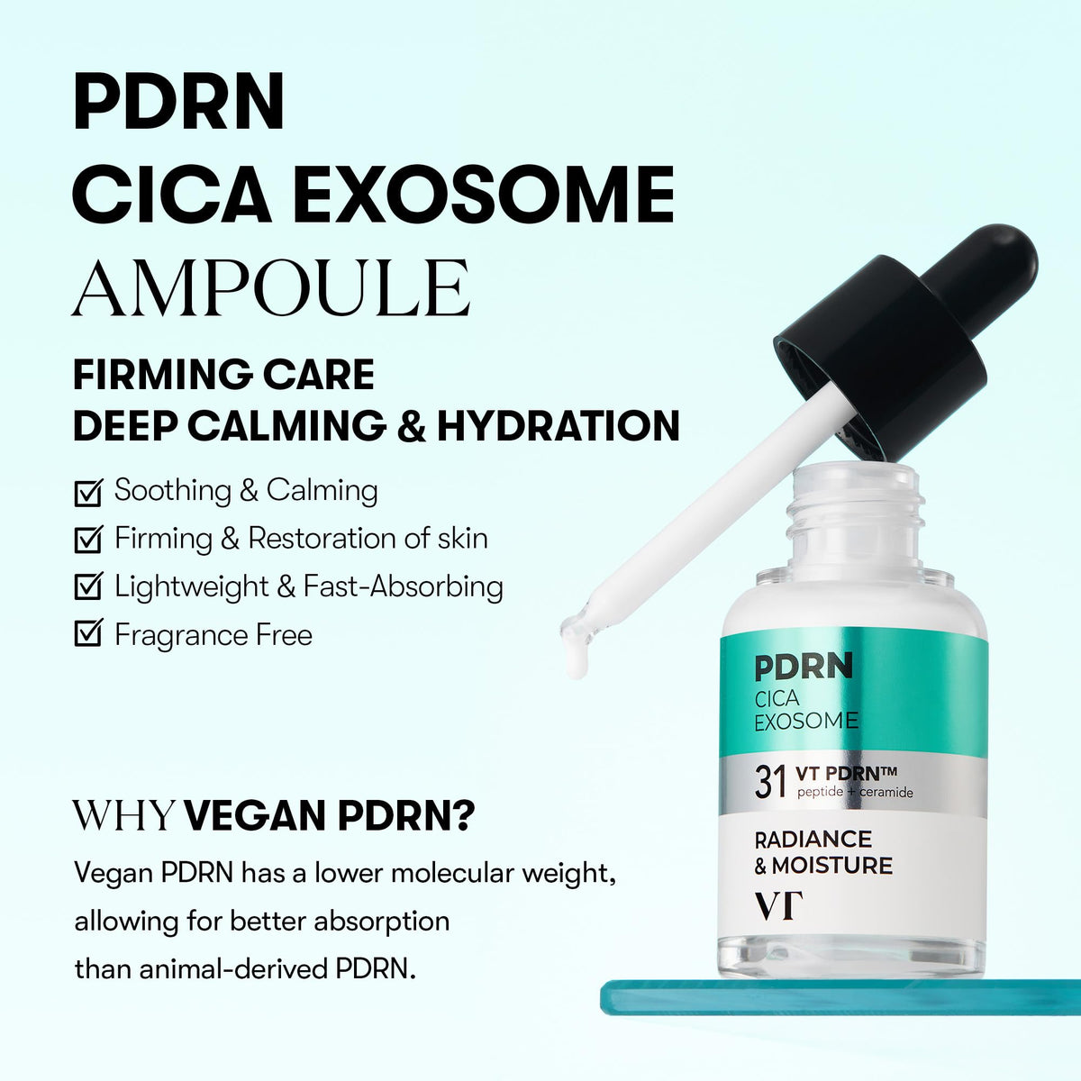VT COSMETICS PDRN Cica Exosome Ampoule, 1.01 fl. oz.