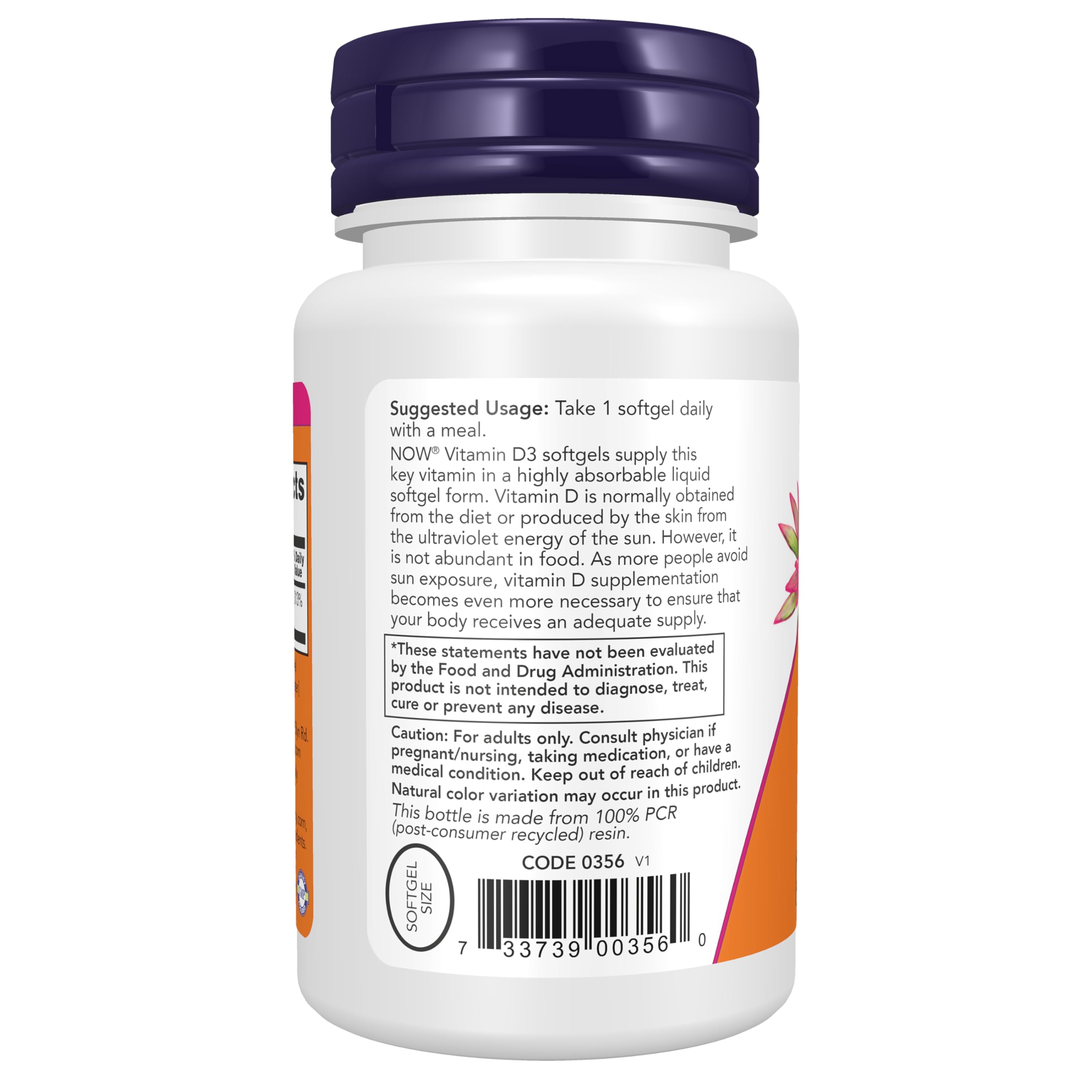 Buy now Now Supplements, Vitamin D3 2500 IU, Bone and Immune Health*, Non-GMO, 180 Softgels at indiglob india