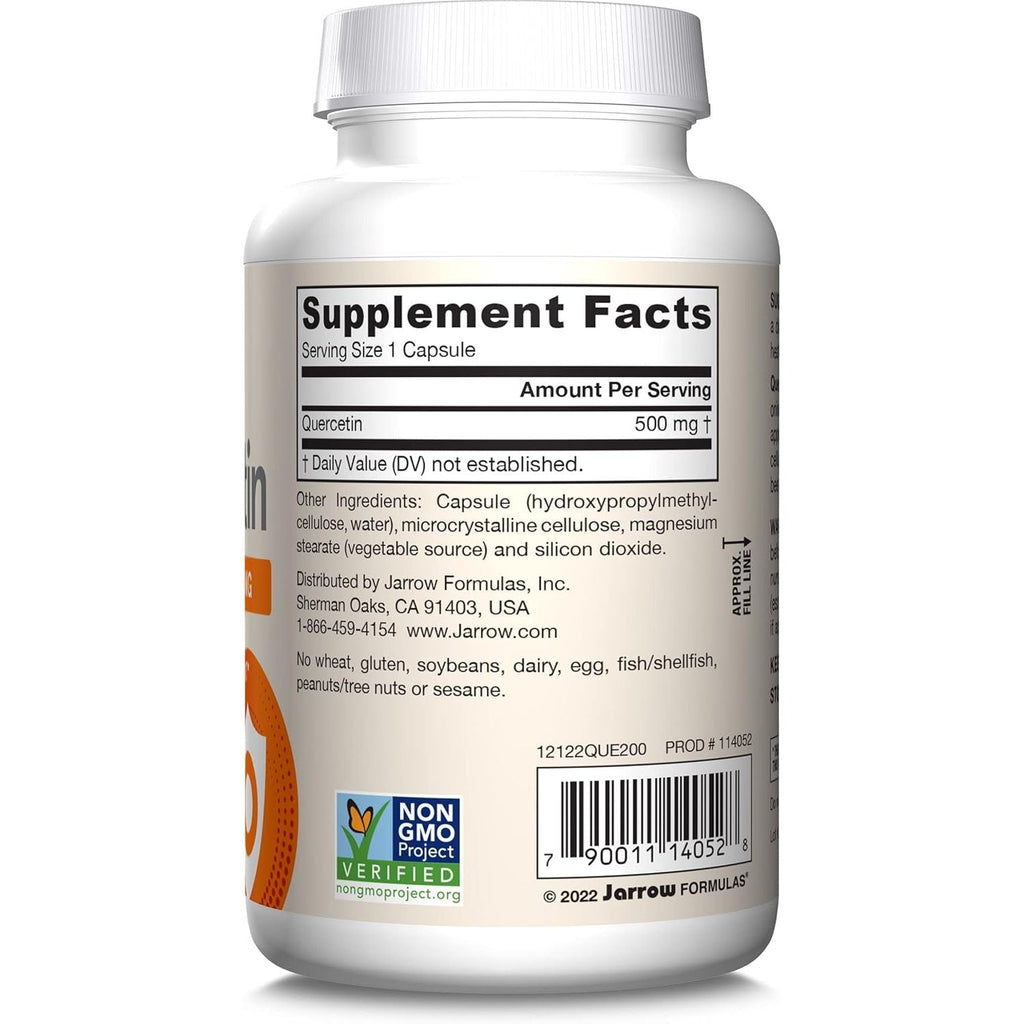 Buy now Jarrow Formulas Quercetin 500 mg - 200 Veggie Caps - Supports Antioxidant Status, Cardiovascular Health & Immune Health - 200 Servings at indiglob india