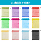 Sukh 120PCS Organza Bags 4"x6" - Multicolor Small Drawstring Mesh Gift Bags