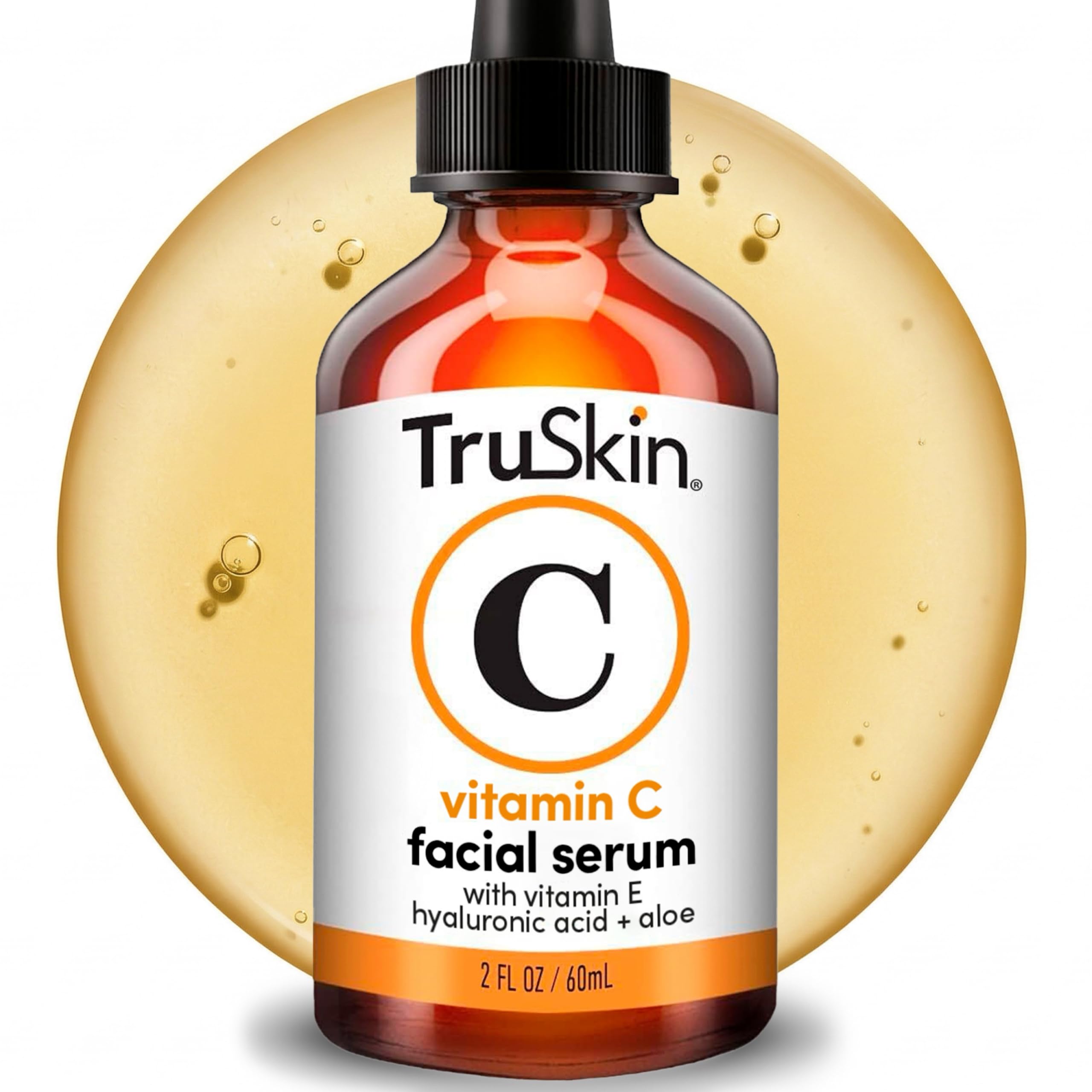 TruSkin Brightening Vitamin C Serum for Face with Hyaluronic Acid, 2 fl oz | Anti aging face serum with Vitamin E to improve the look of dark spots, fine lines, skin tone & support radiant-looking skin