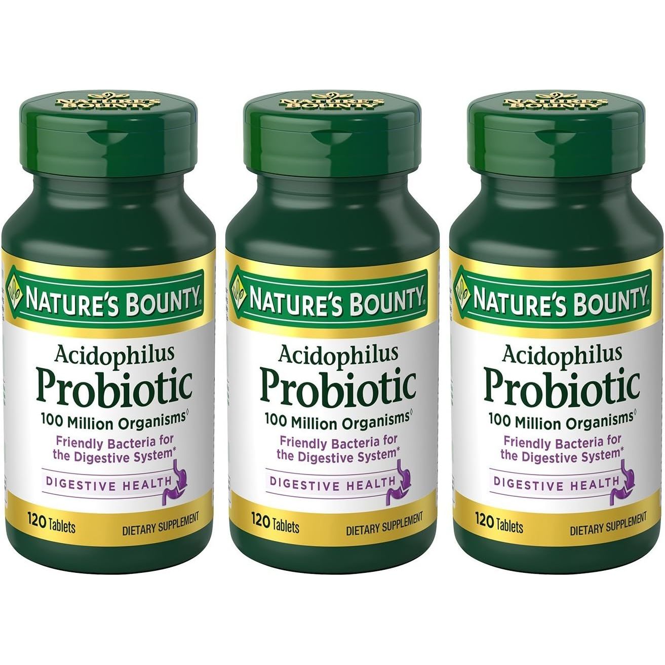 Buy now Nature's Bounty Probiotic Acidophilus Tablets, 120 tablets 120 Count (Pack of 3) Unflavored at indiglob india
