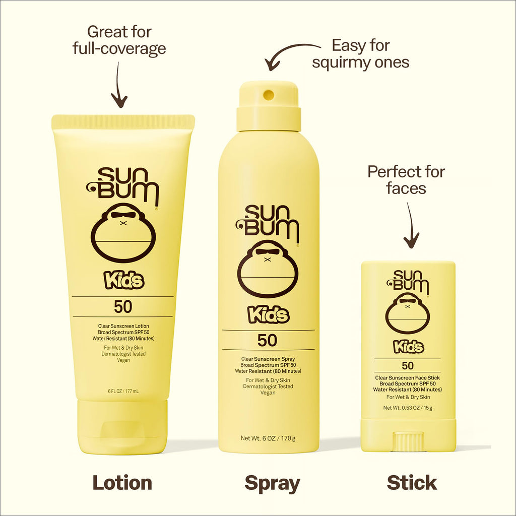 Sun Bum Kids SPF 50 Clear Sunscreen Body Spray - 6 oz | Wet or Dry Skin Application, Broad Spectrum with Vitamin E, Hawaii Act 104 Compliant (Without Octinoxate & Oxybenzone)
