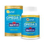 Qunol Advanced Omega-3 Krill & Fish Oil Complex, 250mg EPA & DHA, 90ct | 10x Better Bioavailability, High Absorption, One Pill Dose, Supports Brain, Eye, Heart and Joint Health; Gluten-Free