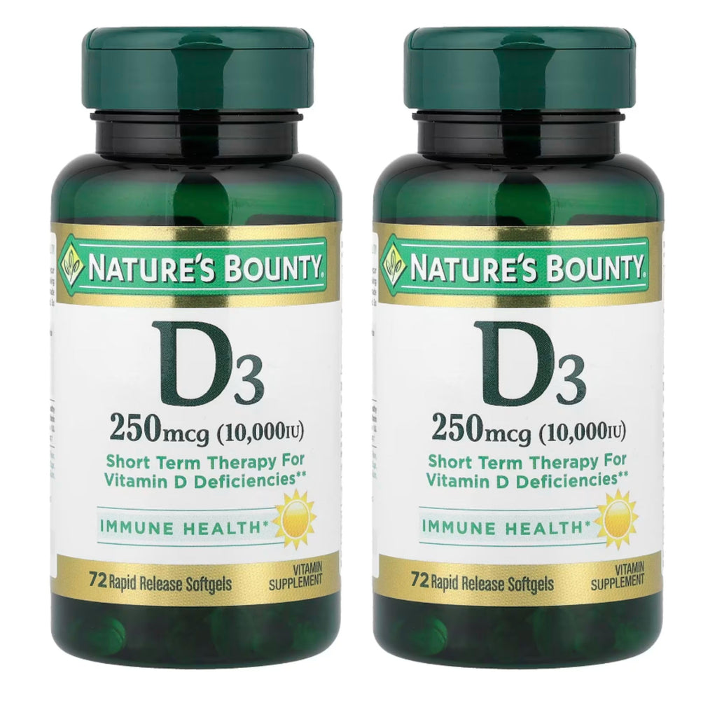 Nature's Bounty Vitamin D for Immune Support, 72 Softgels | Vitamin D Provides Immune Support and Promotes Healthy Bones, 10000IU