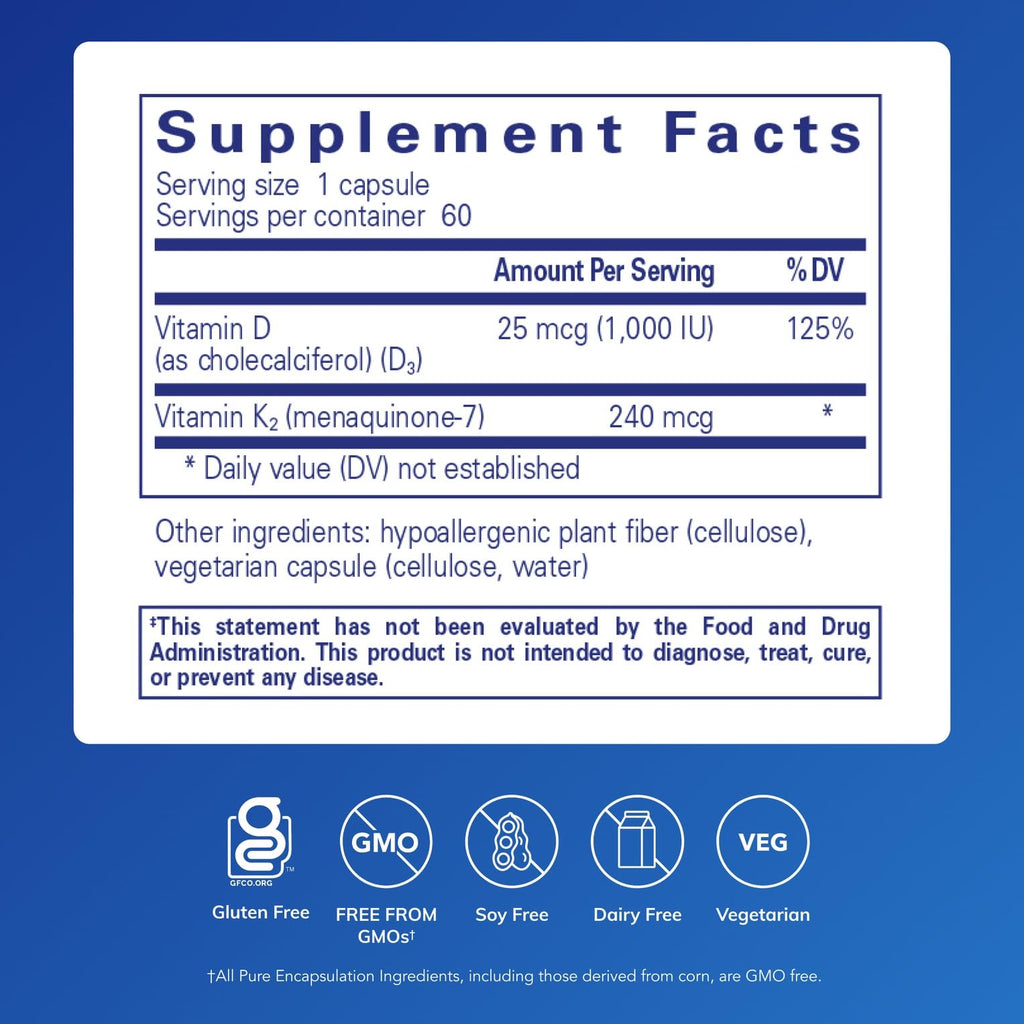 Pure Encapsulations PureHeart K2D, 60 Capsules