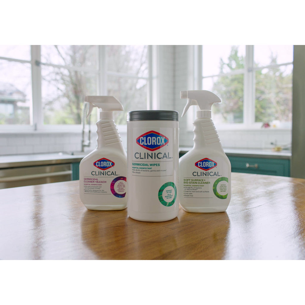 Buy now Clorox Healthcare Clinical Germicidal Cleaner & Bleach Disinfectant, Multipurpose, Formulated for Medical & Hospital Use, Antibacterial, 32 Fl Oz Each, Value Pack of 2 at indiglob india