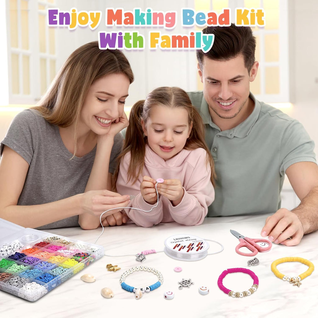 Buy now LZOUOWO 5300 Clay Beads Bracelet Making Aesthetic Kit, Polymer Heishi Preppy Letter Beads for Friendship Bracelet, Pearl Disc Beads Charms for Jewelry Making, DIY Creative Gift for Girls 8-12 Teens at indiglob india