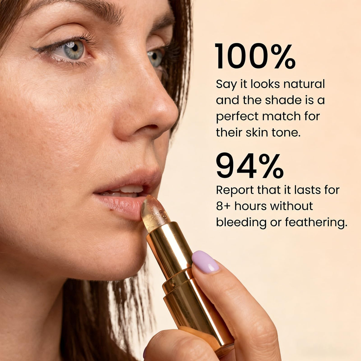 Kivora Lipstick for Mature Lips, Skin-Adaptive Clear Signature Lipstick That Changes Color, Transferproof Long-Lasting Hydration Tinted Lip Balm, pH Lipsticks for Old Women (1 Pcs)