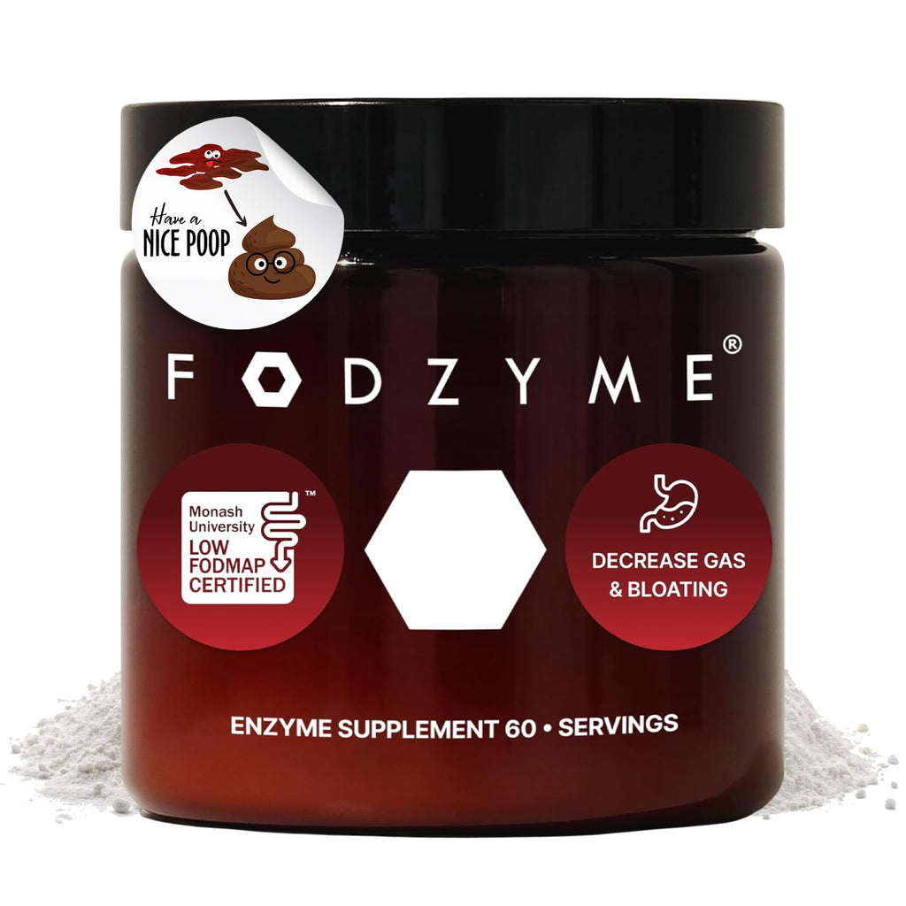 FODZYME® Home Kit Digestive Enzymes for Gut Health, Relief for Bloating, Gas, Constipation, Diarrhea, Abdominal Pain, Low FODMAP, 60 Dose