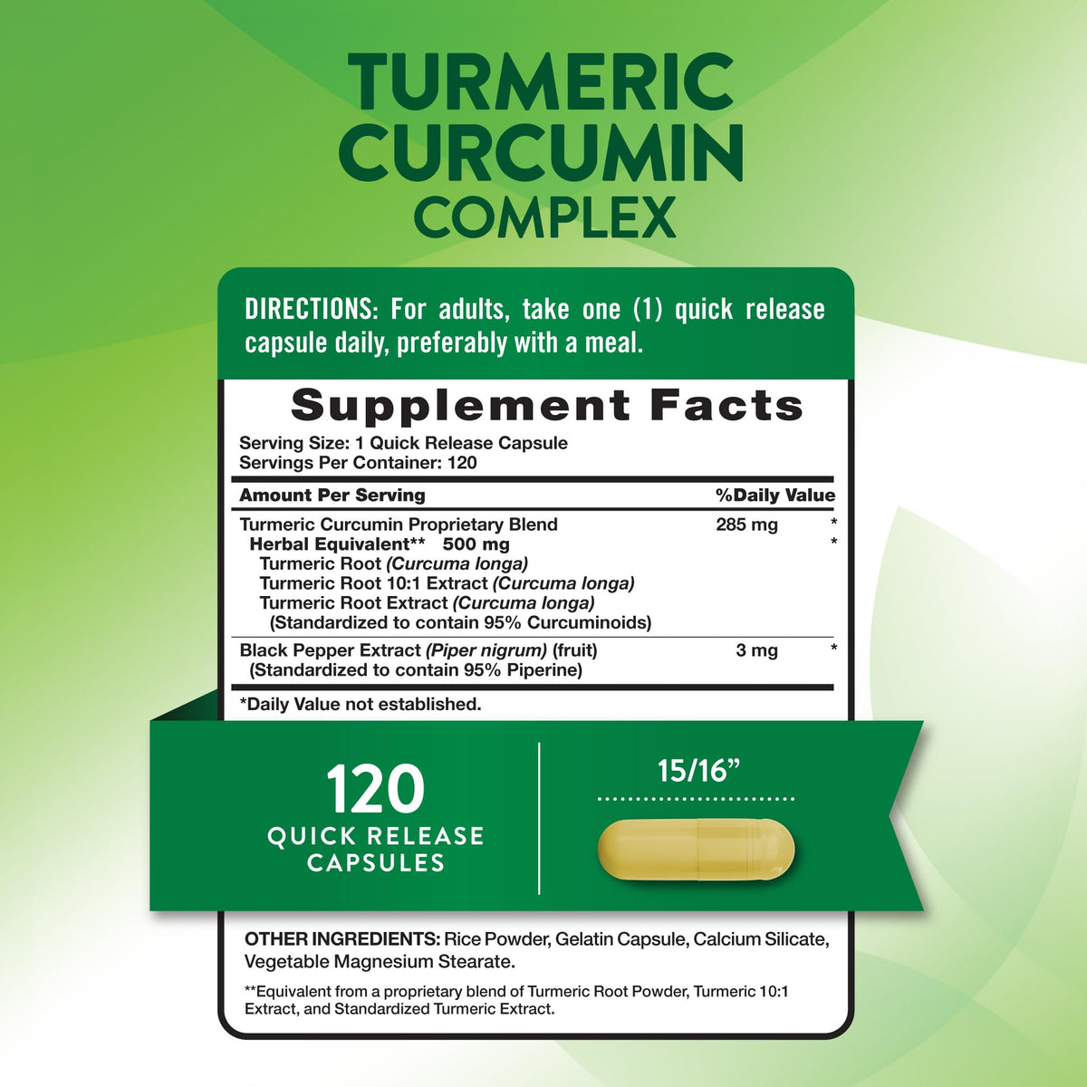 Nature's Truth Turmeric Curcumin | 120 Capsules | with Black Pepper Extract