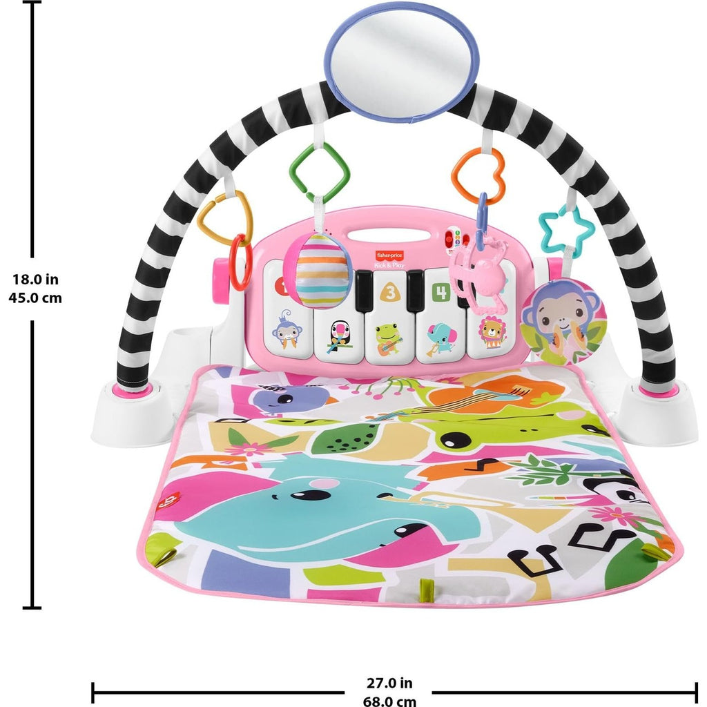 Fisher-Price Glow and Grow Kick & Play Piano Gym, Pink