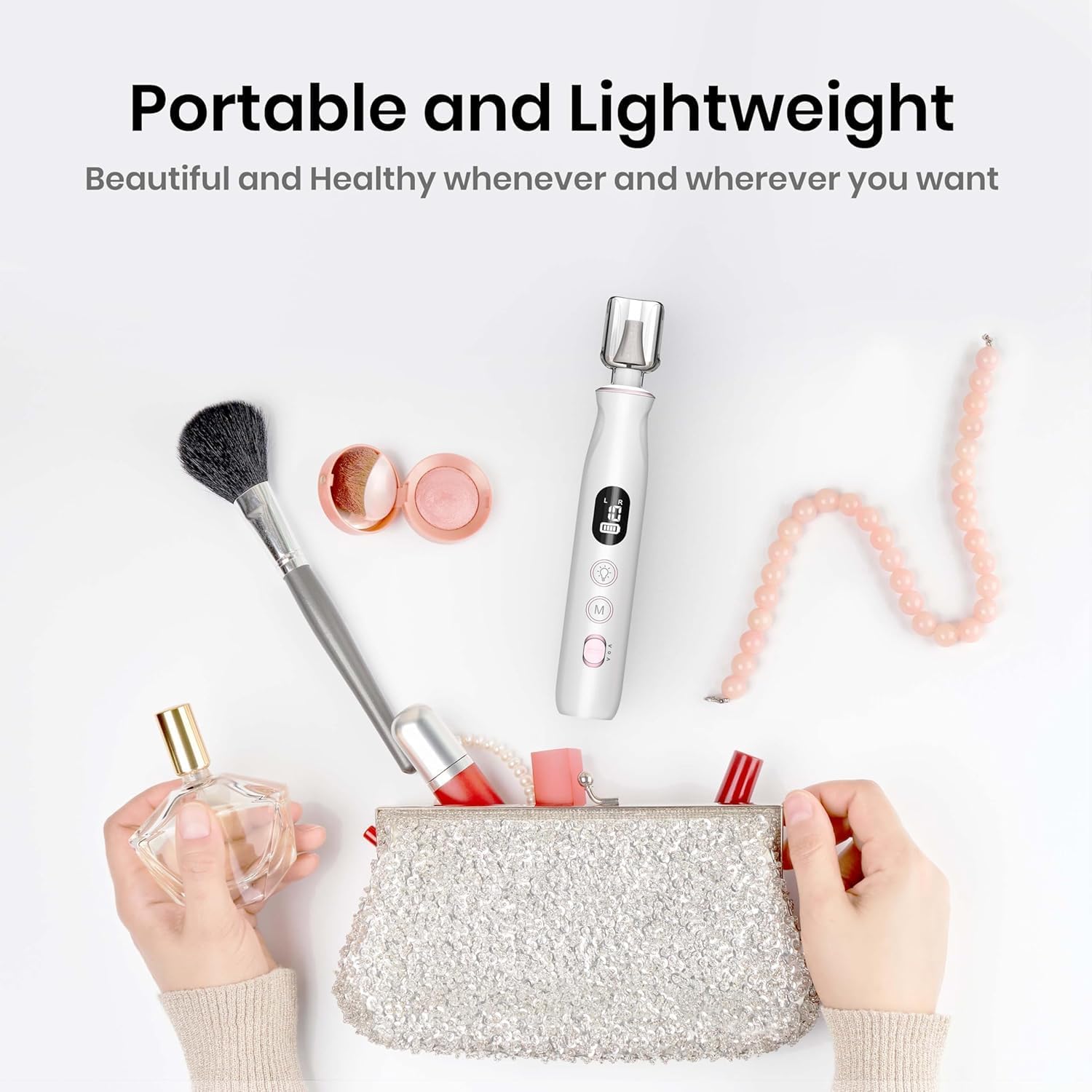 Electric Nail File Drill, Toe Nail Grinder for Thick Toenails & Callus | 10-Speed 2000mAh Cordless Rechargeable Nail Filer, 50Pcs Manicure Pedicure Kit with LED Lamp, Gifts for Women Men Seniors