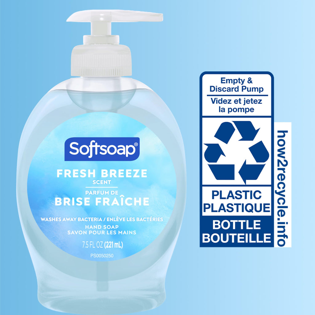 Softsoap Liquid Hand Soap, Fresh Breeze - 7.5 Fl Oz (Pack of 6) | Paraben-Free, Phthalate-Free, Washes Away Germs, Bathroom Hand Soap, Kitchen Hand Soap, Daily Handwashing, Gentle on Hands