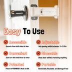 Door Buddy Door Prop for Cats - Easiest Cat Door Latch Holder to Keep Interior Door Open for Pets - Dog Proof Cat Feeding Station & Litter Box - Strong & Portable Door Stopper & Pet Gate Alternative