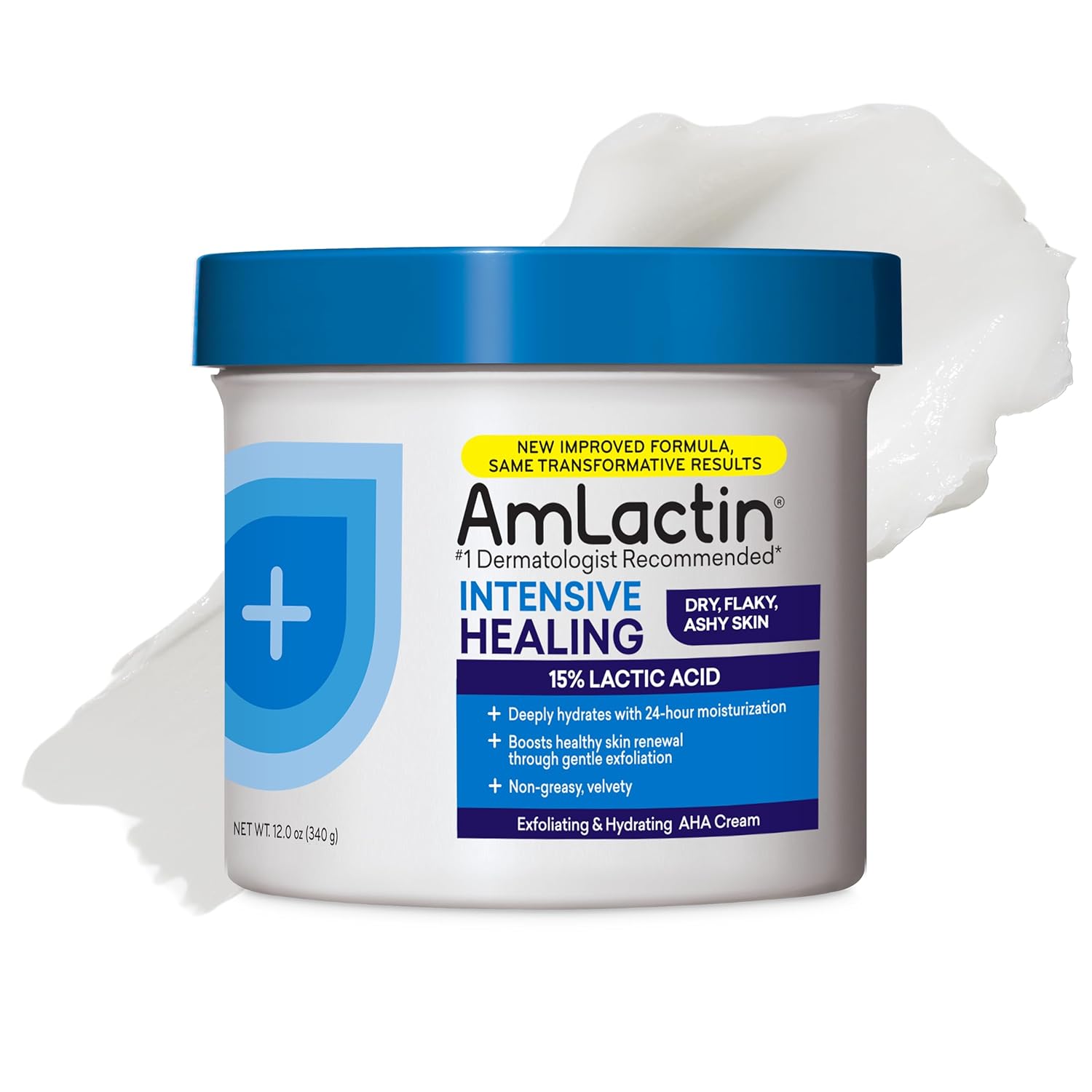 Buy now AmLactin Intensive Healing Body Cream, 12 oz Tub, 2-in-1 Exfoliator and Moisturizer for Dry Skin with 15% Lactic Acid and Ceramides for 24-Hour Moisturization 12 Ounce (Pack of 1) Fragrance free at indiglob india