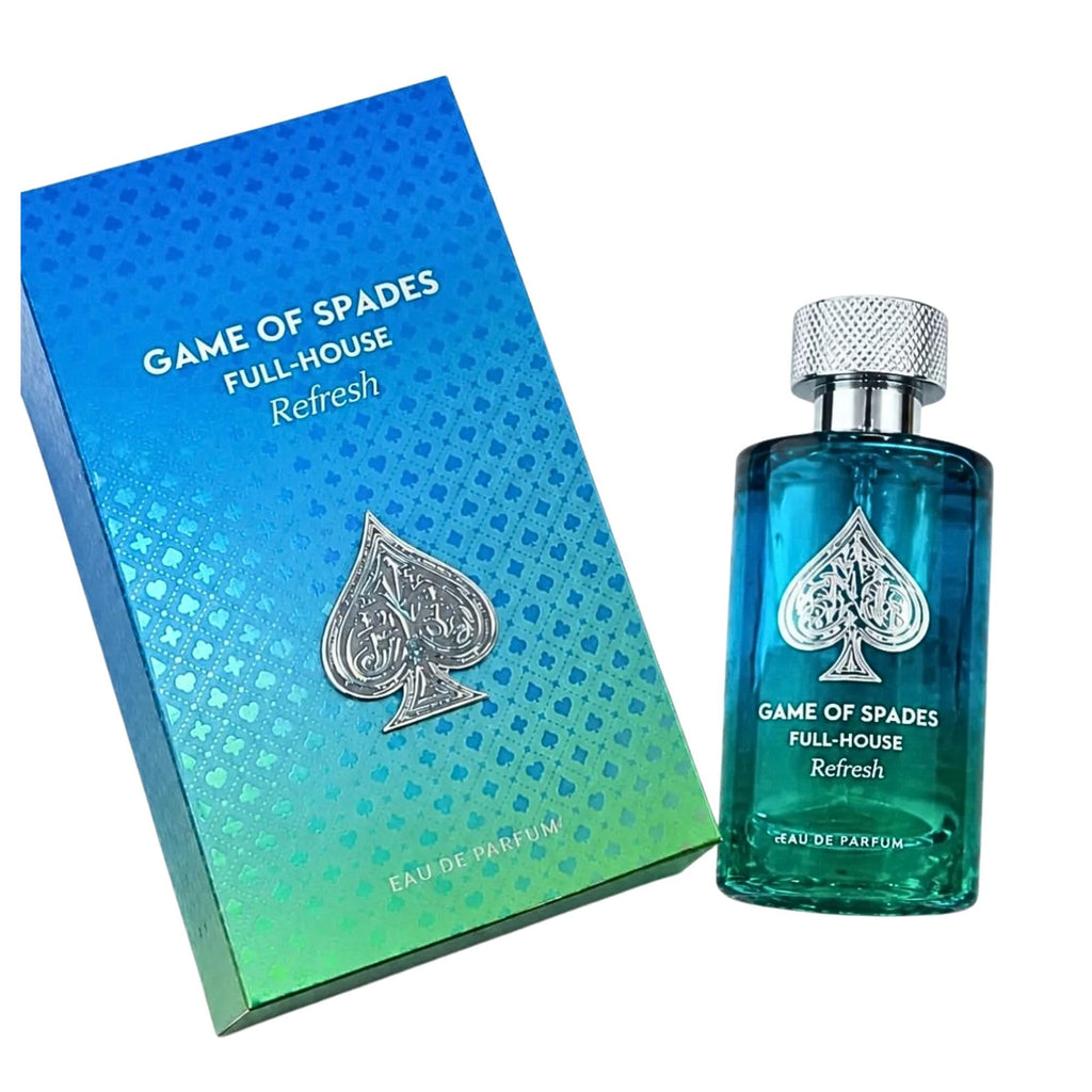 Jo Milano Game of Spades Full-House Refresh Extrait de Parfum for Men & Women, 3.4 Fl Oz (100 mL), Long-Lasting Luxury Fragrance Spray