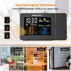 Buy now SMARTRO SC91 Projection Alarm Clock for Bedrooms with Weather Station, Wireless Indoor Outdoor Thermometer, Temperature Humidity Monitor Gauge Hygrometer at indiglob india