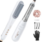 Wavytalk Pro Steam Hair Straightener Brush Steamline Pro Straightener Brush | 3-in-1 Straightening Brush for Coily Hair, Fast Salon Results with Less Damage, Anti-Frizz and Hair Nourishment