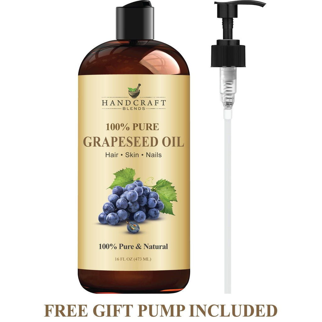 Buy now Handcraft Blends Grapeseed Oil | 100% Pure and Natural | Bath & Body Oil | Premium Grade Carrier Oil | Skin | Hair | Body | Massage | Cold-Pressed | Hexane-Free | 16 Fl Oz at indiglob india