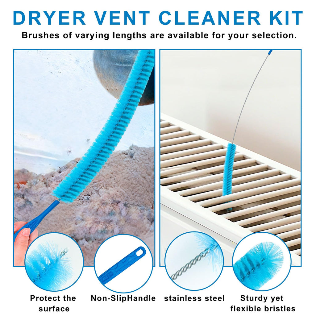 4 Pieces Dryer Vent Cleaner Kit | Vacuum Hose Lint Trap Clean Tool