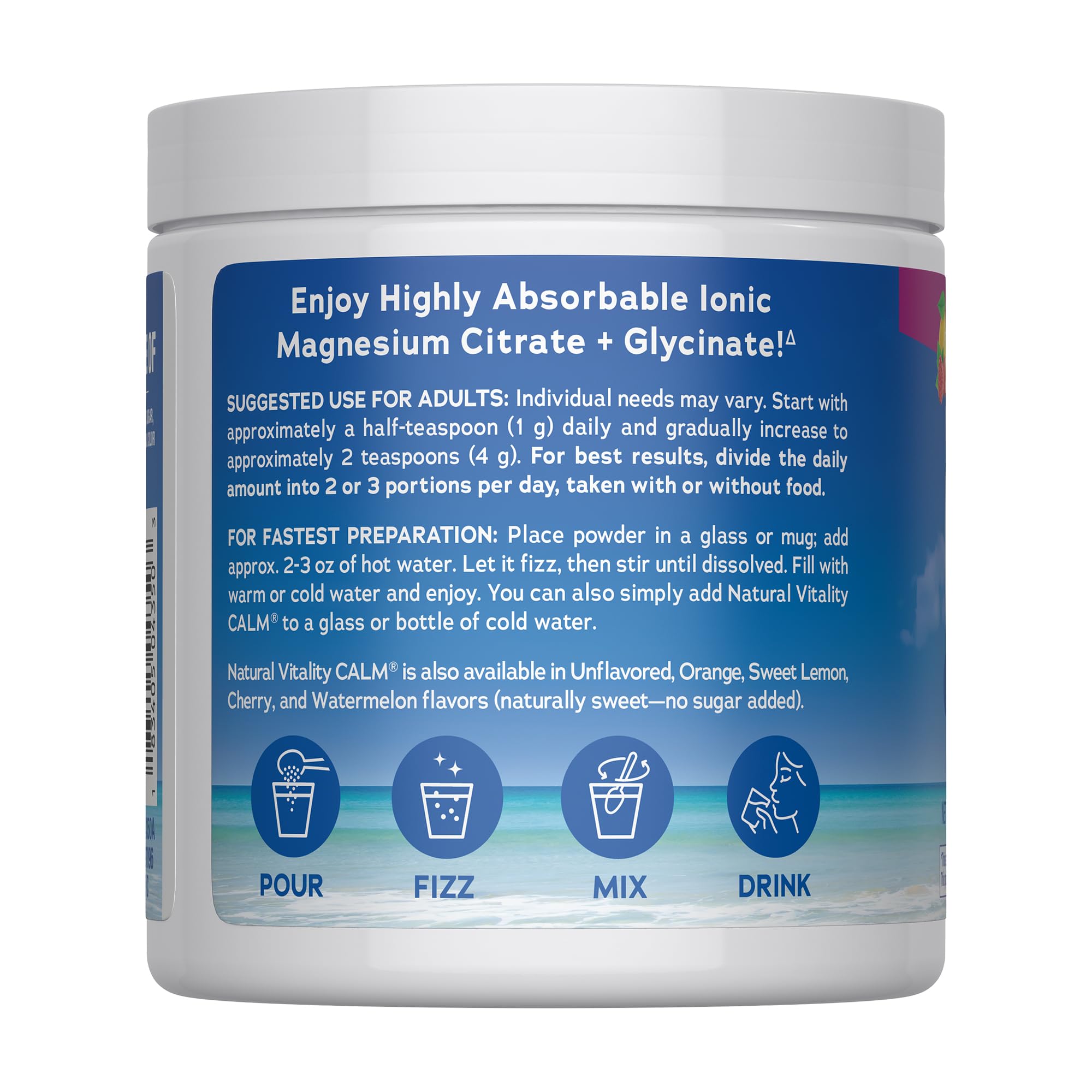 Natural Vitality Calm Magnesium Powder | Raspberry Lemon Flavored Supplement | Non-GMO, Vegan & Gluten Free Formula | 8oz
