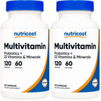 Nutricost Multivitamin with Probiotics 120 Vegetarian Capsules | Packed With Vitamins & Minerals