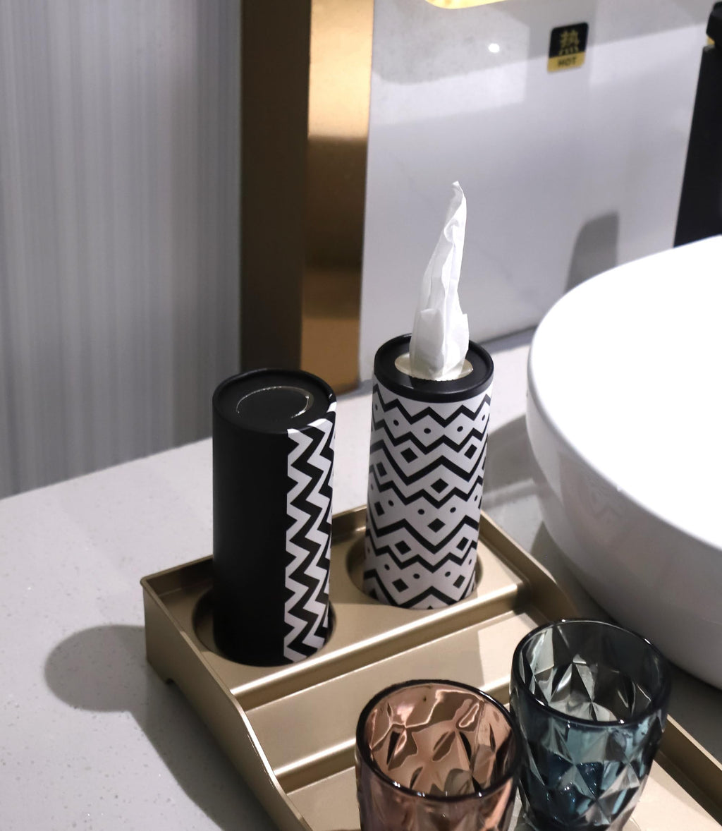 Small Car Tissues Holder with Facial Tissues - 4PK - Tisses for Car Travel Tissue Tubes Box Container Cylinder for Vehicle Cup Holder