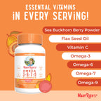 MaryRuth's Vegan Omega 3 6 7 9 Gummies, No Fish Taste, Up to 4 Month Supply | Up to 4 Month Supply, With Flaxseed Oil, No Fish Taste, Non-GMO