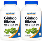 Nutricost Ginkgo Biloba 120mg, 240 Capsules, Extra Strength, Gluten Free | GMO-Free
