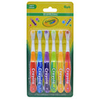 Brush Buddies Crayola Kids Toothbrush Set 6 Pack Soft Bristle Toddler Toothbrush Ages 2+ Small Head Easy Grip Handle Colorful Design Children Toothbrushes Kids Oral Care Daily Use Home Travel Set
