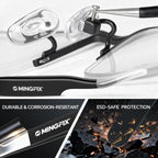 Eye Glasses Repairing Kit, MINGFIX Magnetic Eyeglass Repair Tool Set with Multiple Size Screws,8 Precision Screwdrivers,Nose Pads,Ear Grips and Tweezer with Travel Case for Glasses,Sunglasses