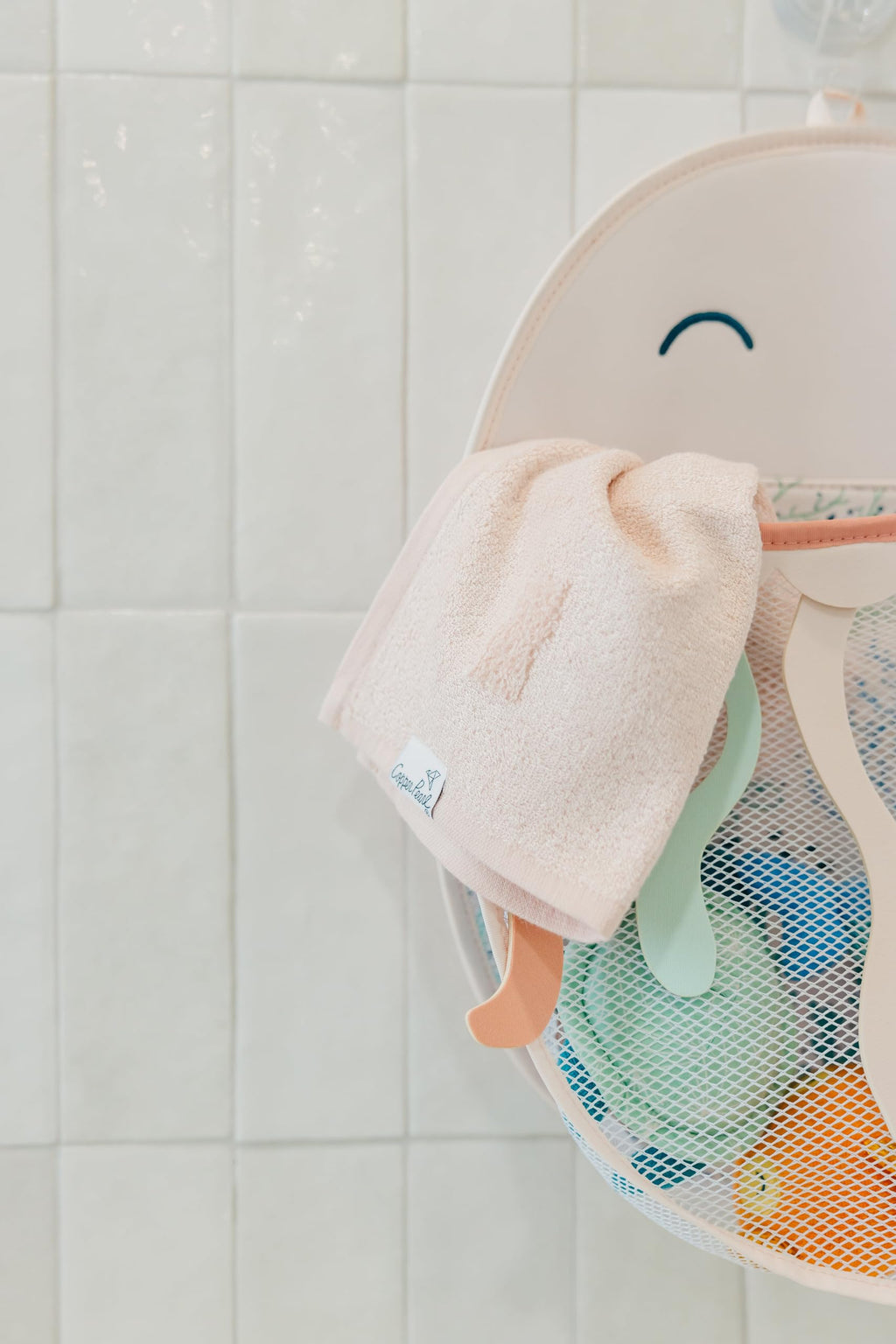 Buy now Copper Pearl Oceana Bath Toy Organizer with Suction Cups Extra-Large Mesh Bath Toy Holder for Bathtub, Quick-Dry Bath Toy Storage Net, Convenient Bath Toy Net for Tub - Cora at indiglob india