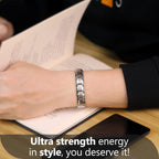 Buy now Feraco Mens Magnetic Bracelet Titanium Steel Magnet Therapy Bracelets with Sizing Tool, Silver at indiglob india