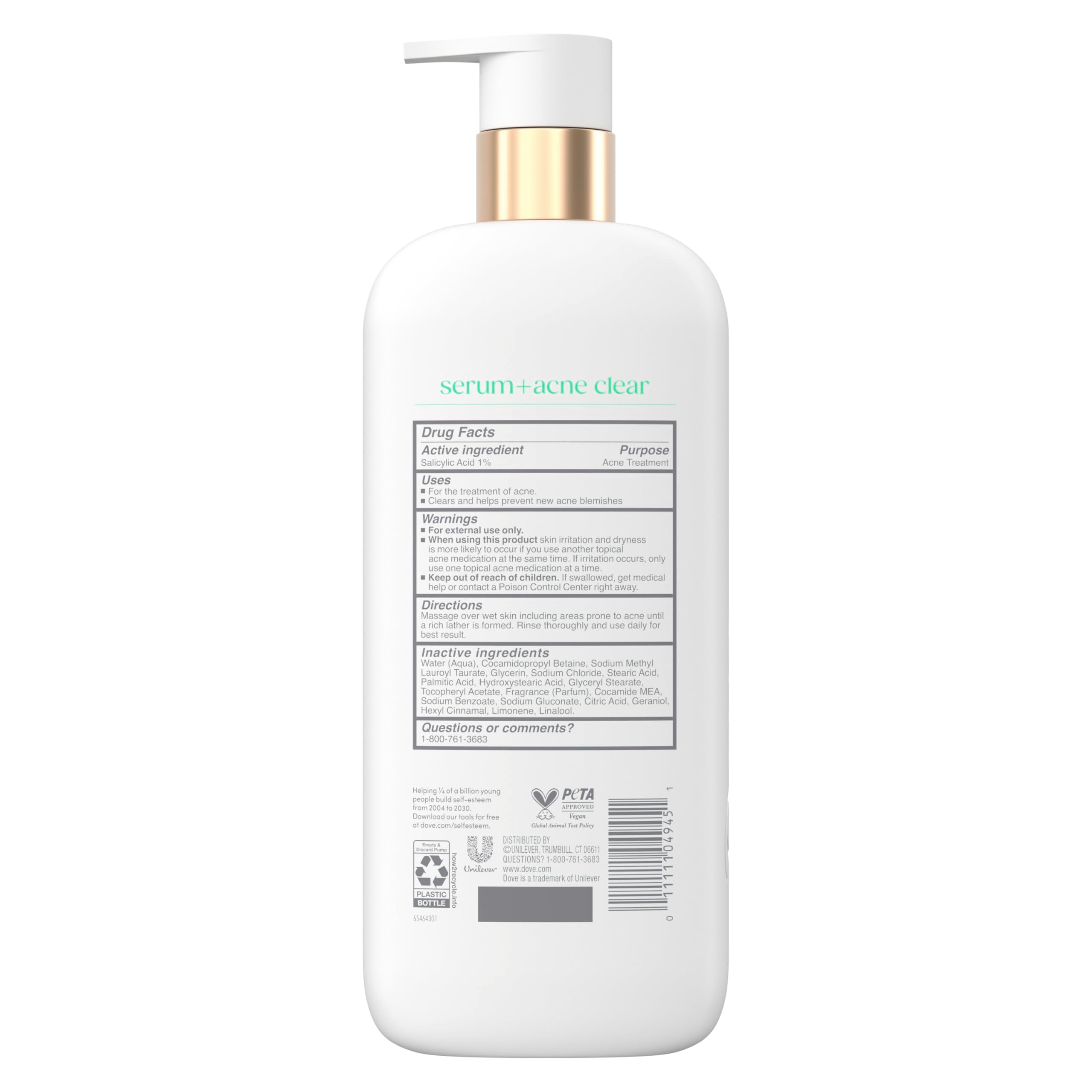 Dove Serum Body Wash Acne Clear with Salicylic Acid, 18.5 oz | Acne body wash with 1% salicylic acid to help clear and prevent acne breakouts