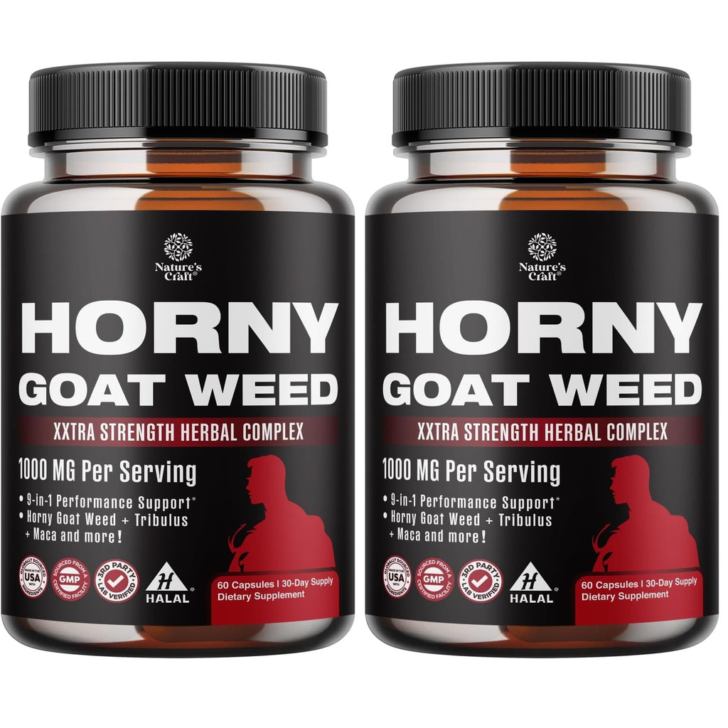 Horny Goat Weed for Men (9 in 1 Formula) - Male Enhancing Supplement - 60ct | Male enhancing formula with hornygoatweed for men extract to support stamina, vitality & drive