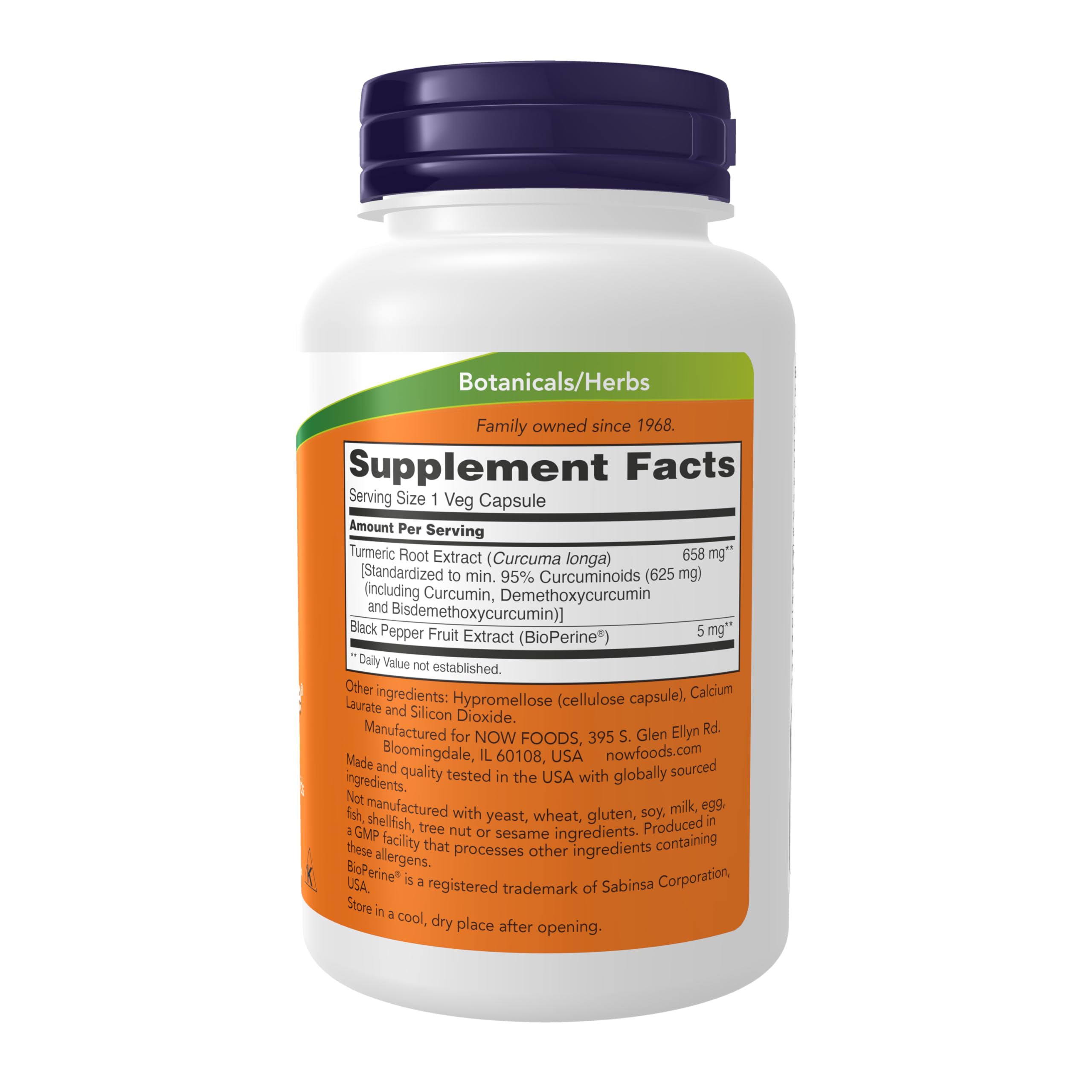 Now Supplements,Turmeric Curcumin with BioPerine,Immune System Support,Standardized to 95% Curcuminoids,Enhanced Absorption*,90 Veg Capsules,(Pack of 2)