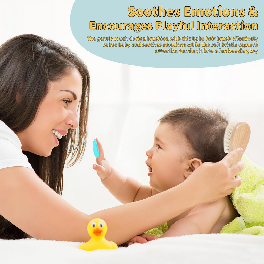 DEBETOOL 3-Piece Cradle Cap Brush Set with Comb & Baby Hair Brush