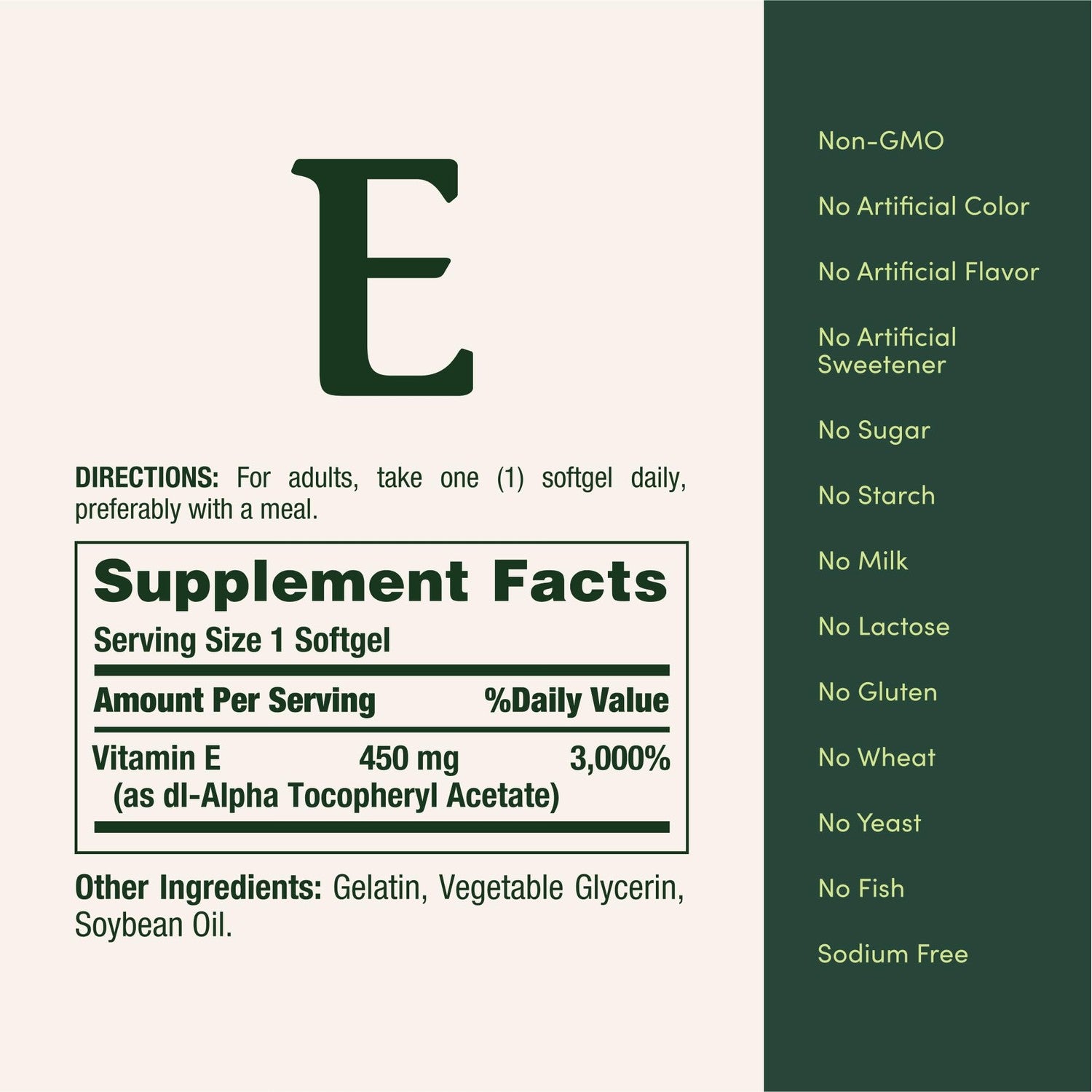 Nature's Bounty Vitamin E 1000 IU Softgels, 60 Count
