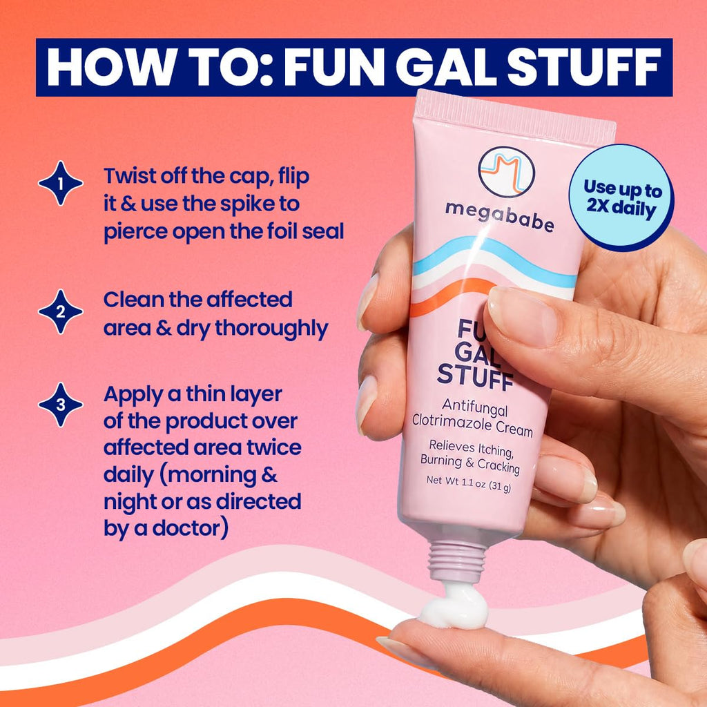 Megababe Fun Gal Stuff, 1% Clotrimazole, Underboob & Skinfolds, 1.1 oz