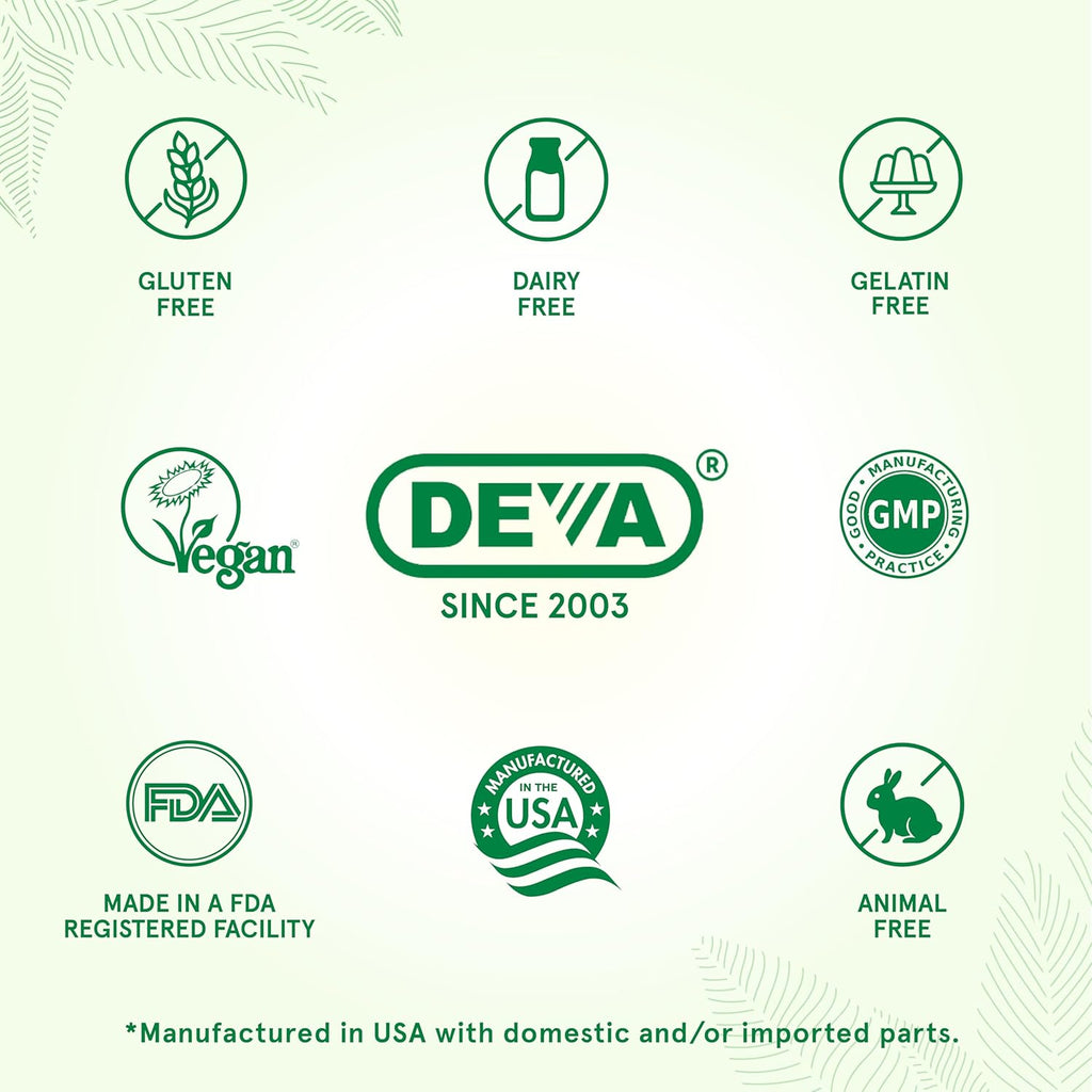 Buy now DEVA Vegan Evening Primrose Oil, Cold-Pressed, Unrefined, 90 Capsules, 1-Pack at indiglob india
