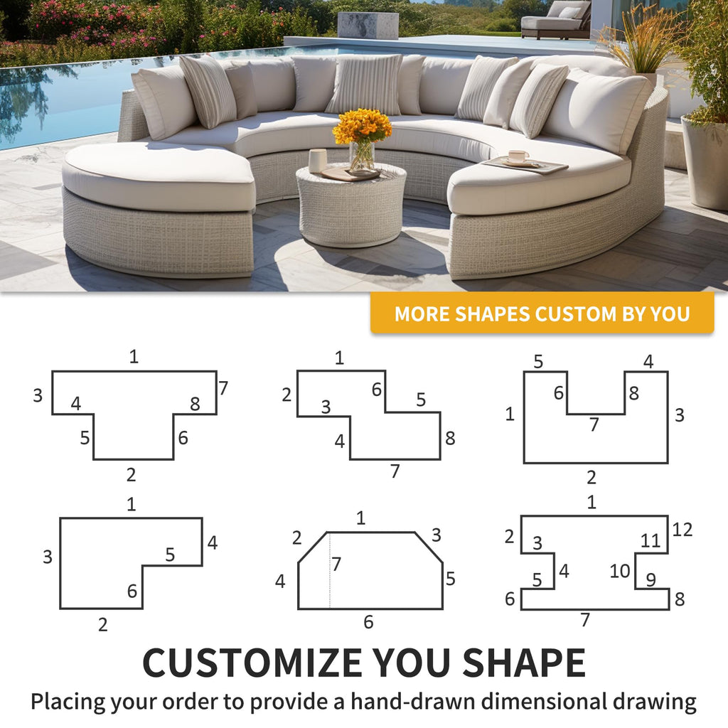 ROFIELTY Custom Bench Cushion, Indoor/Outdoor Patio Furniture & Window Seat