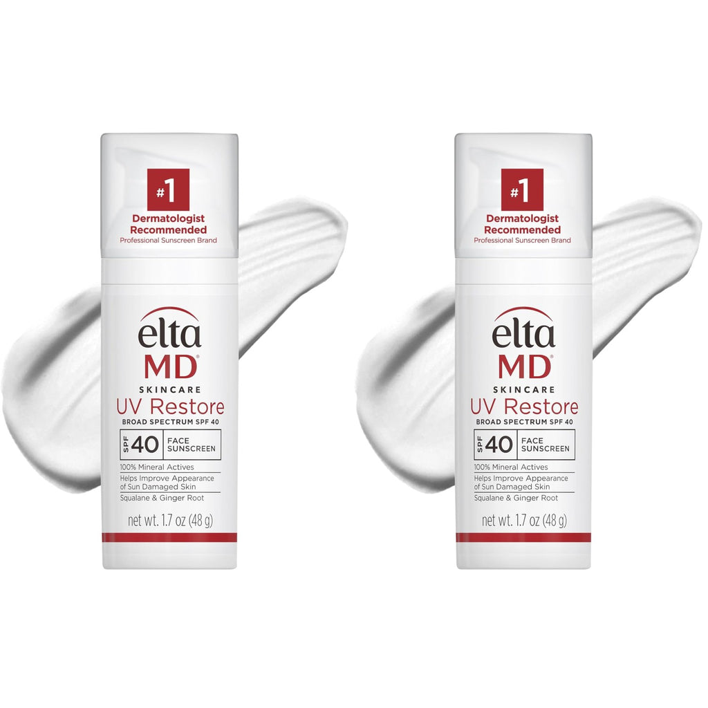EltaMD UV Restore 100% Mineral Face Sunscreen For Mature Skin, SPF 40 | For Adults with Visible Sun Damage, Fine Lines, or Age Spots, Zinc Oxide Formula, Lightweight, Restores Skin Moisture