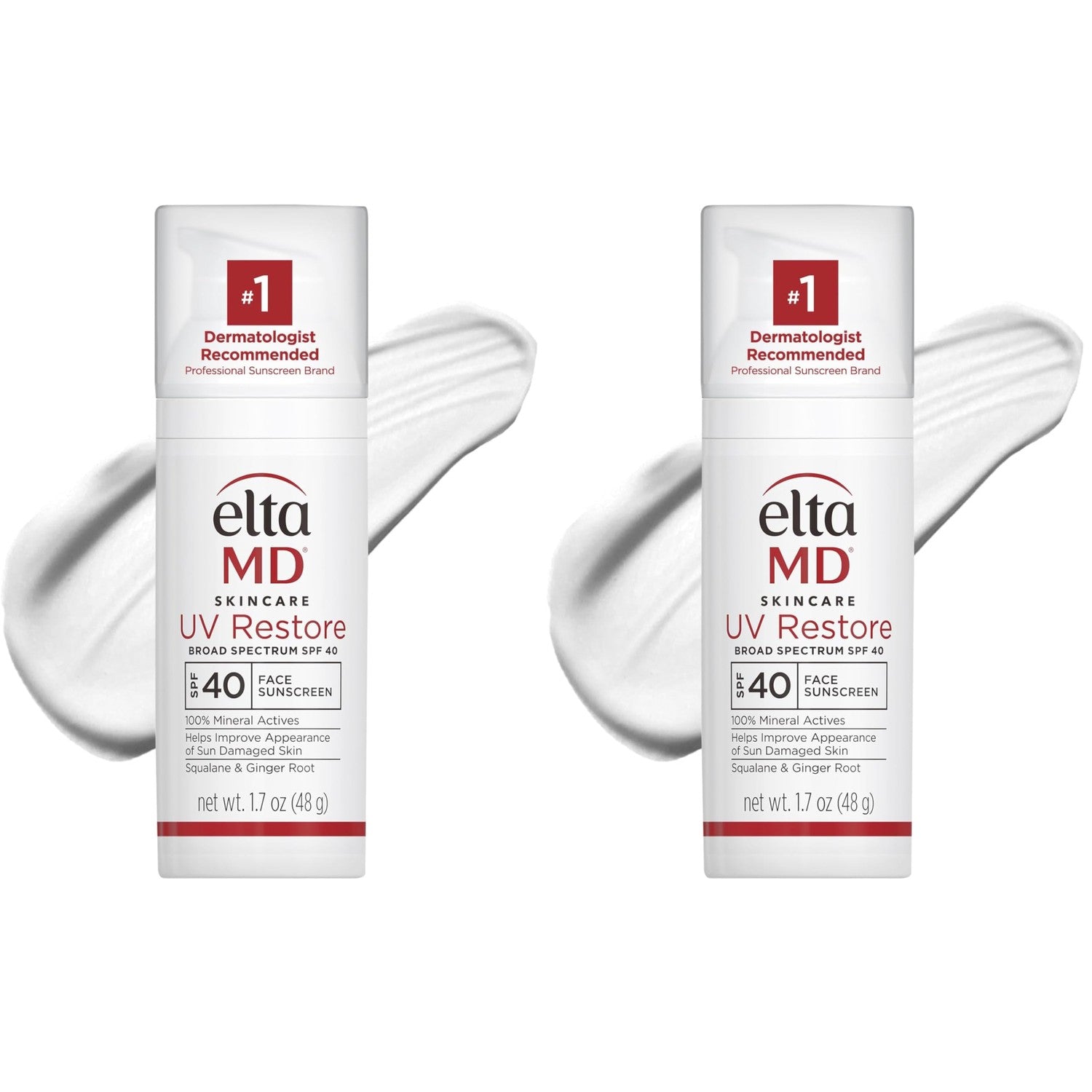 EltaMD UV Restore 100% Mineral Face Sunscreen For Mature Skin, SPF 40 | For Adults with Visible Sun Damage, Fine Lines, or Age Spots, Zinc Oxide Formula, Lightweight, Restores Skin Moisture