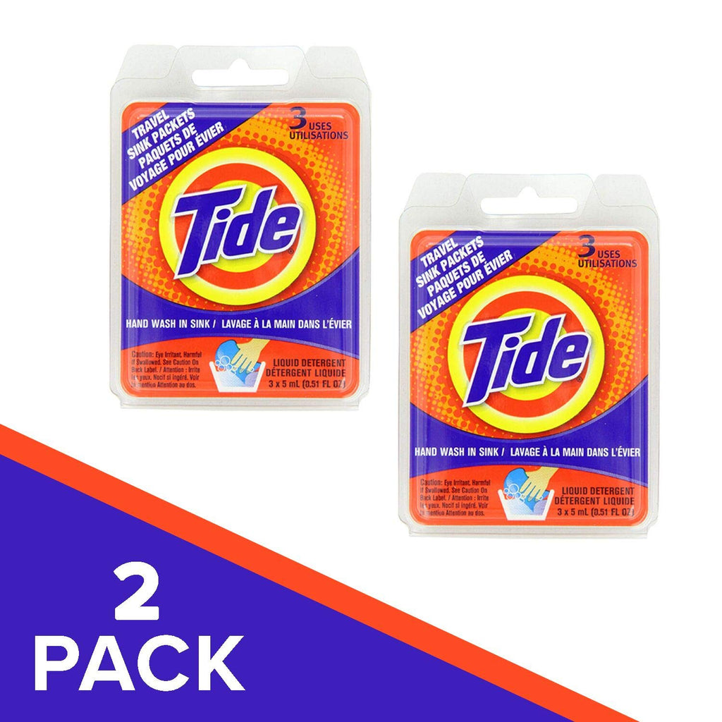 Buy now Tide Travel Sink Packets 3ct Laundry Detergent for Hiking, RV, Camping, Backpacking, Outdoors, International (Pack of 2) at indiglob india