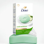 Dove Beauty Bar Soap Cool Moisture Cucumber & Green Tea Scent, 2 Bars for Refreshed Skin, Leaves Skin Refreshed 3.75 oz