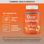 Qunol Turmeric + Black Pepper & Ginger Gummy 550mg Enhanced Absorption 90ct | Gluten Free Supplement that Supports Joint Health and a Healthy Inflammation Response, Delicious Pineapple Mango Flavor
