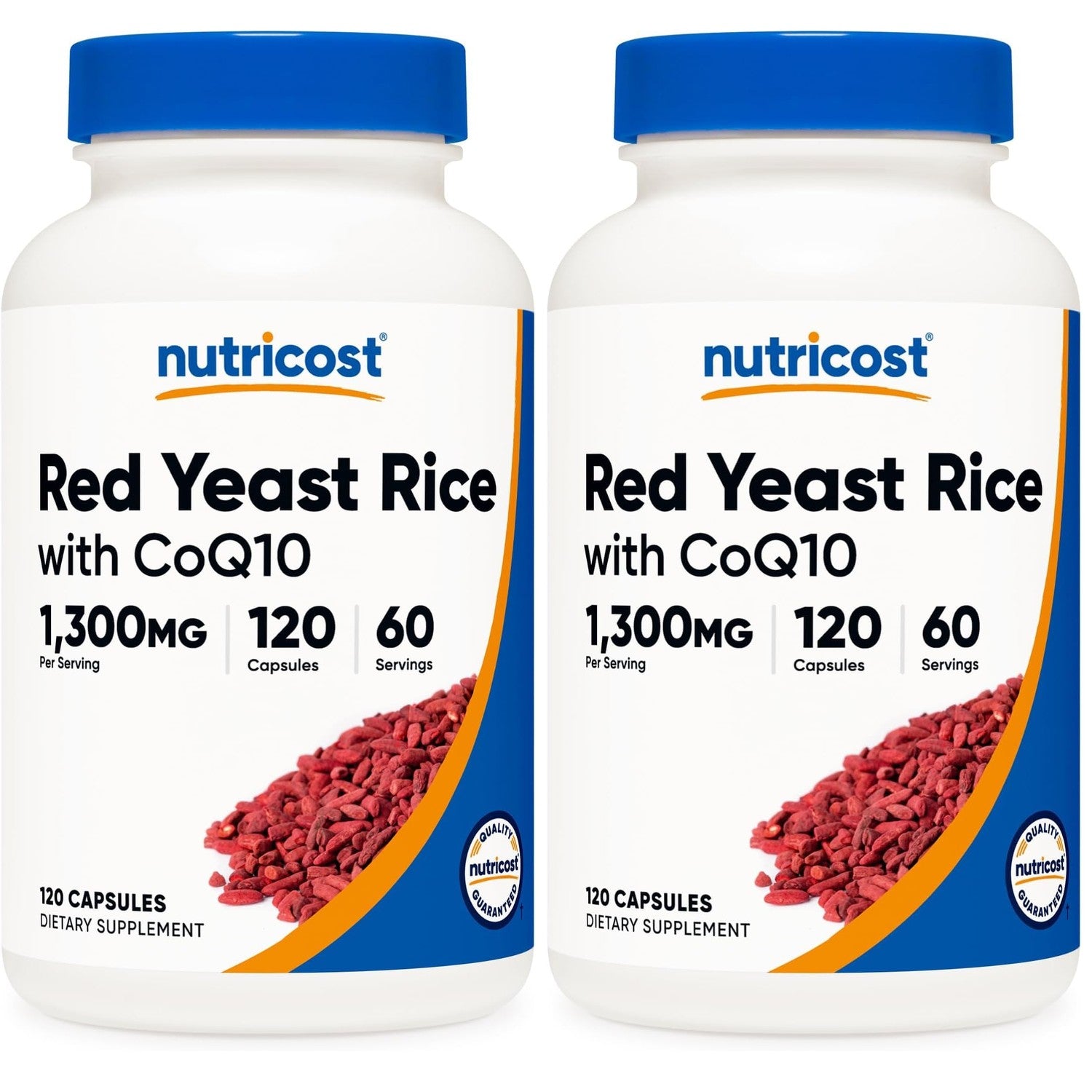 Nutricost Red Yeast Rice with CoQ10 1300mg, 120 Capsules, 60 Servings | GMO-Free, Gluten Free