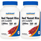 Nutricost Red Yeast Rice with CoQ10 1300mg, 120 Capsules, 60 Servings | GMO-Free, Gluten Free
