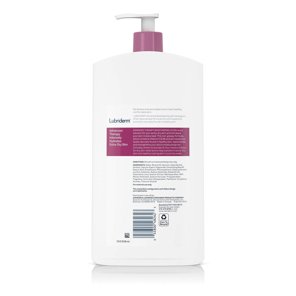 Buy now Lubriderm Advanced Therapy Moisturizing Lotion with Vitamins E and B5, Deep Hydration for Extra Dry Skin, Non-Greasy Formula, 24 fl. oz at indiglob india